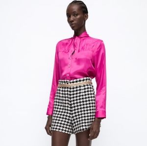 NWT ZARA Textured Houndstooth Shorts